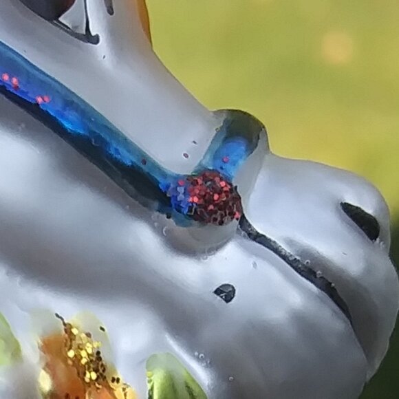 Noble  Gems by Kurt S Adler made in China glass ornament carousel horse glitter - Picture 16 of 16